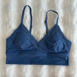 🆕 Aerie | Elegant Blue Lace Trim Bralette - Size S.